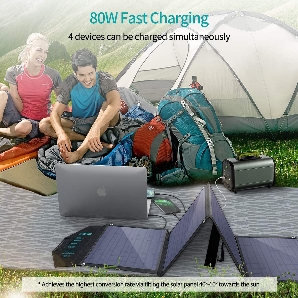 SC007 Choetech 80W Foldable Solar Charger – CHOETECH I POWER TO 