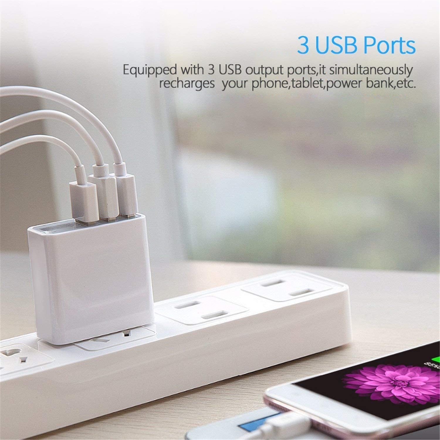 C0026 Rapid Wall Charger LED Display 5V/3A 3-Port Wall Charger CHOETECH