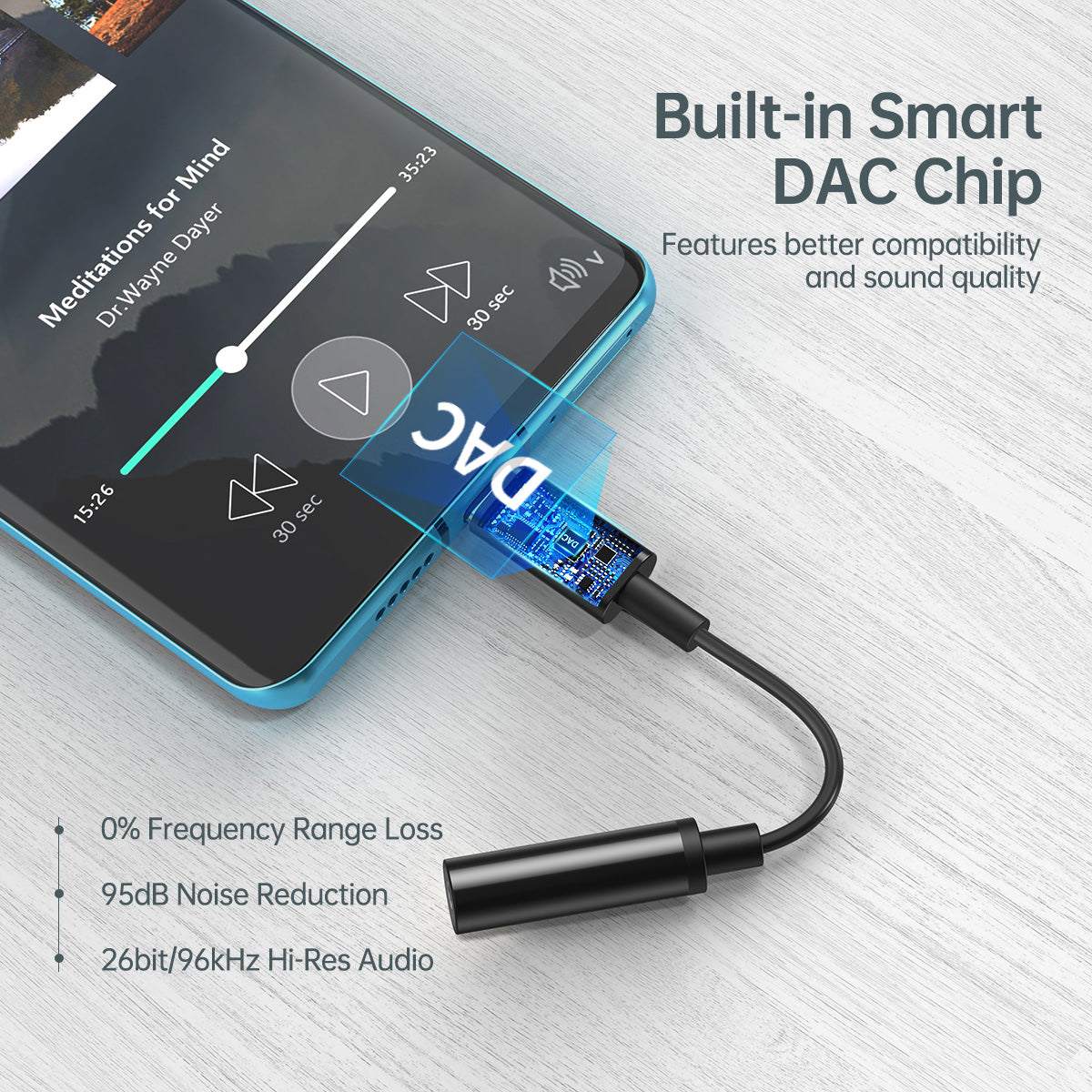 AUX003 Choetech USB-C to 3.5mm Headphone Adapter