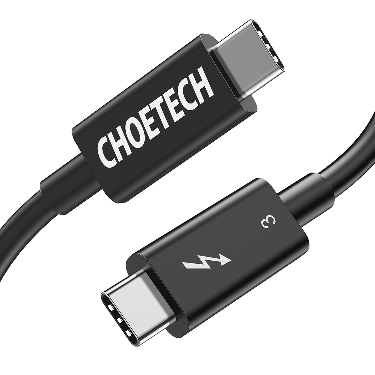 A3009 CHOETECH Câble USB Type C Thunderbolt 3 (0,8 m/2,6 pieds) Prend en Charge PD 100W Charge 40Gbps 5K UHD Display Compatible avec MacBook Pro 2020/2019/2018, MacBook Air 2020-2018, Dell XPS, LG 5K Ultrafine Display
