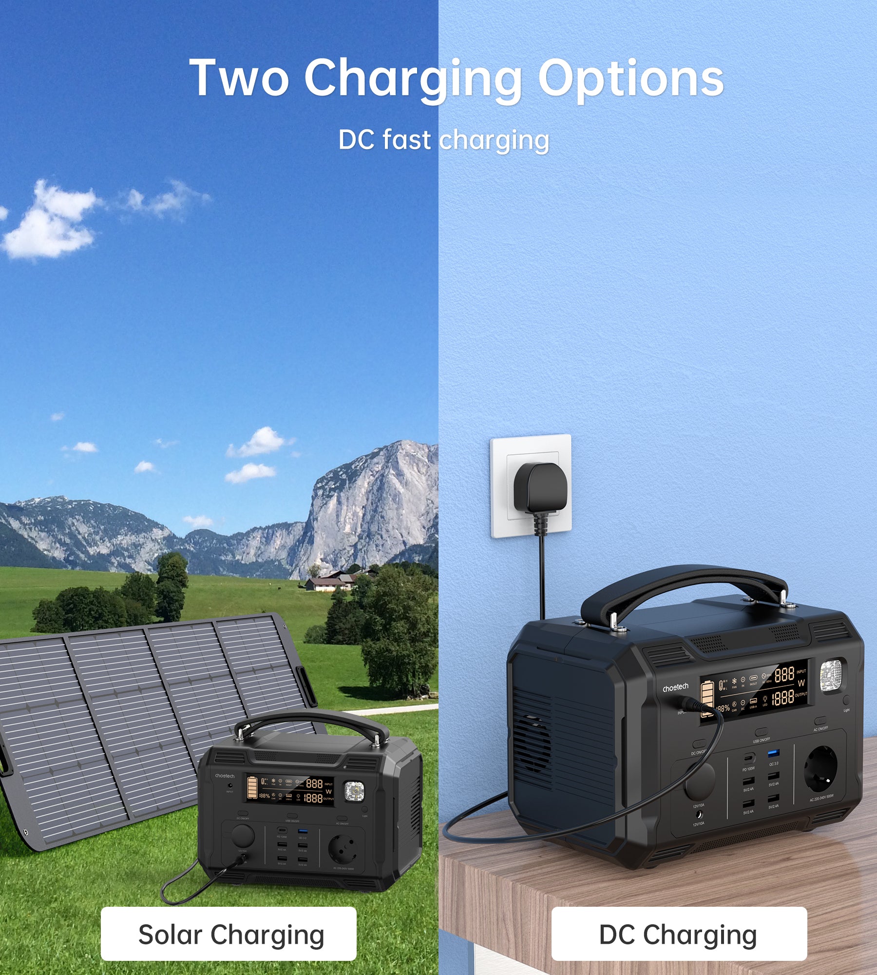 BS004 Choetech 500W Portable Power Station