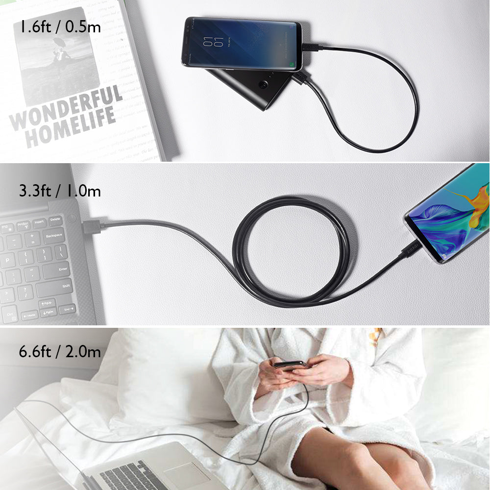 AC0002 CHOETECH Câble USB Type C, câble USB C [1 m] Câble de charge rapide compatible avec Samsung Galaxy S10/S10+/Note/9/S9/S8/Note 8, Nintendo Switch, LG V20/V30/G5/G6 et plus