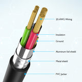 Cable USB tipo C AC0003 CHOETECH, cable USB C [6.6 pies] cable de carga rápida compatible con Samsung Galaxy S10/S10+/Note/9/S9/S8/Note 8, Nintendo Switch, LG V20/V30/G5/G6 y más