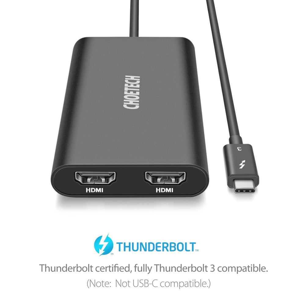 HUB-H07 Choetech USB-C Thunderbolt 3 to Dual HDMI 2.0 Adapter
