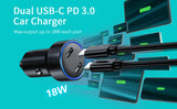 Chargeur de voiture USB Type C à 2 ports Adaptateur de chargeur de voiture double USB C 40 W