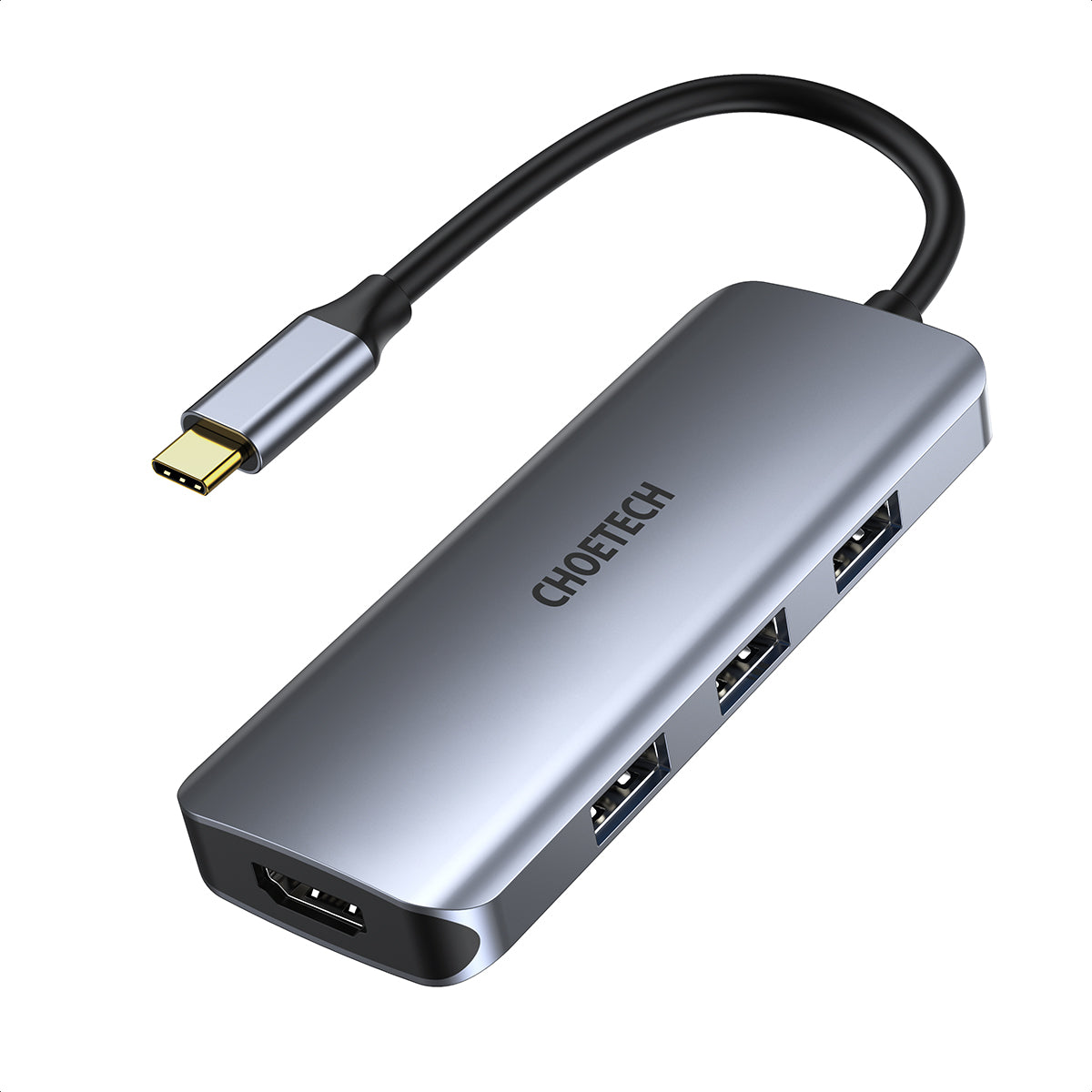 HUB-M19 CHOETECH Hub USB C, Adaptateur HDMI Type C 7 en 1 avec PD 100W, HDMI 4K, 3 ports USB 3.0, Lecteur de Carte SD/TF pour iPad Pro 2020/2018, MacBook Pro/Air 2018-2020, Galaxy Note 10 / S20 / S10, Huawei Compagnon 30