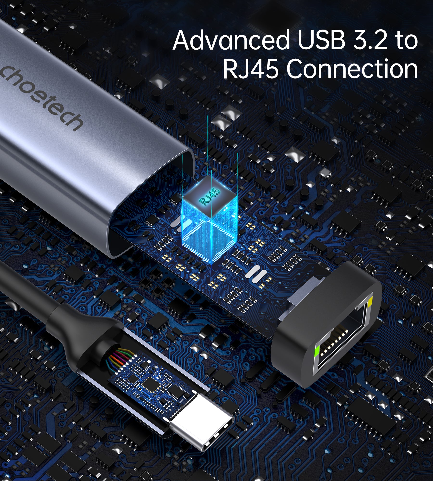 Adaptateur USB C vers Gigabit Ethernet Connecteur d'adaptateur réseau LAN 2.5G Type C vers RJ45