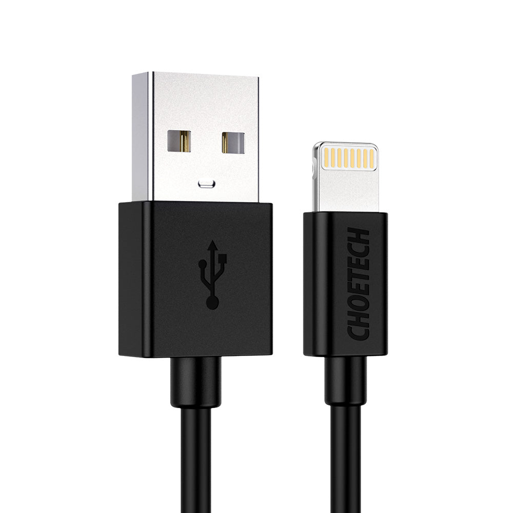 IP0026 CHOETECH MFi Certificado Lightning a USB Cable 2.4A Cable de datos de carga rápida para iPhone 8 X XR XS 7 6 5s iPad Mini y más