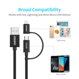 IP0028 Choetech 2-in-1 MFi Certified Lightning and Micro USB Cable