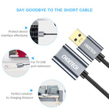 XAA001 USB 3.0 Extension Cable(6.6ft/2m), CHOETECH A-Male to Female 5Gbps High Data Transfer Cord for Desktop Computer, Laptop, USB Hubs, Printers, Card Readers, USB Flash Drives, Mouse, Keyboard and More