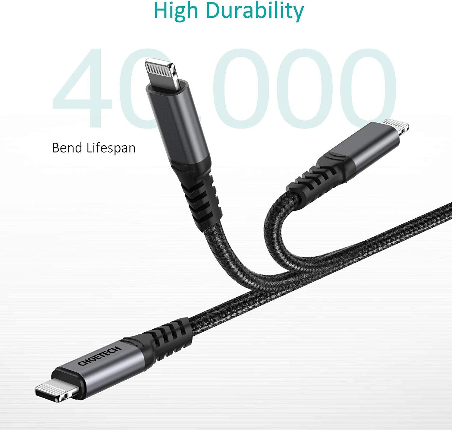 IP0037 CHOETECH USB C zu Lightning Nylon geflochtenes Kabel [1,2 m Apple MFi-zertifiziert]