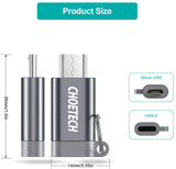 MIX00084 Micro USB to USB C Adapter, CHOETECH 4 Pack Type C (Female) to Micro USB (Male) Charge Sync Convert Connector with Keyring for Samsung Galaxy S7/S7 Edge, Nexus 5/6 and More Micro USB Devices